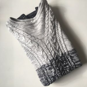 Old Navy Black White Gray Cable Knit Sweater Dress